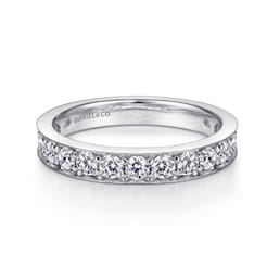 Rimmes - 14K White Gold Prong Channel Set Diamond Wedding Band