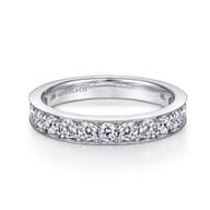 Rimmes - 14K White Gold Prong Channel Set Diamond Wedding Band