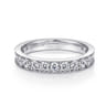 Straight Wedding Ring in 14k White Gold with Round Natural Diamond at Gabriel & Co.