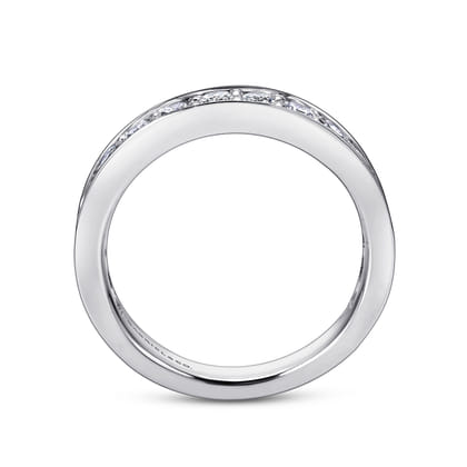 Rimmes - 14K White Gold Prong Channel Set Diamond Wedding Band