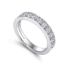 Straight Wedding Ring in 14k White Gold with Round Natural Diamond at Gabriel & Co.