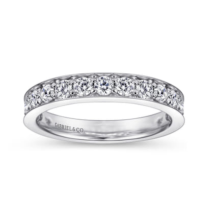Rimmes - 14K White Gold Prong Channel Set Diamond Wedding Band