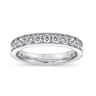 Straight Wedding Ring in 14k White Gold with Round Natural Diamond at Gabriel & Co.