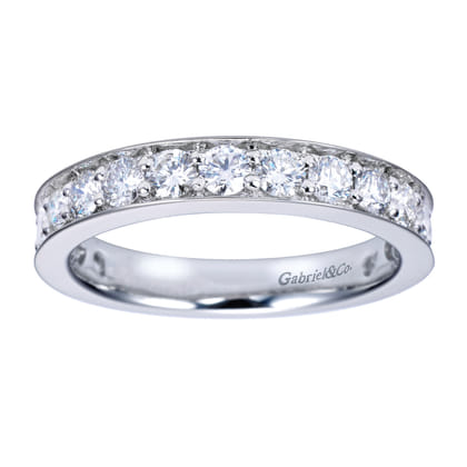 Rimmes - 14K White Gold Prong Channel Set Diamond Wedding Band