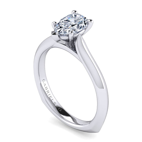 Rina - Platinum Pear Shape Diamond Engagement Ring - Shot 3