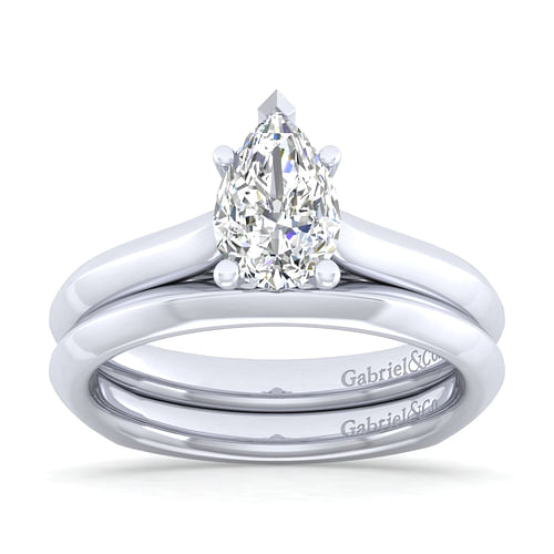 Rina - Platinum Pear Shape Diamond Engagement Ring - Shot 4