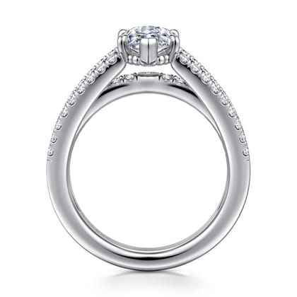 Rivah - 14K White Gold Split Shank Marquise Shape Diamond Engagement Ring