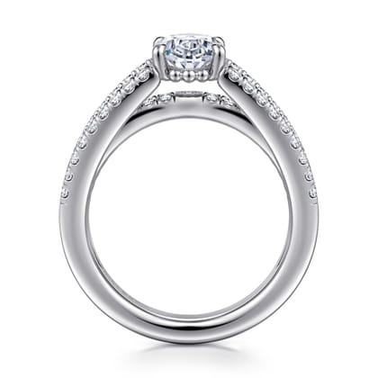 Rivah - 14K White Gold Split Shank Oval Diamond Engagement Ring