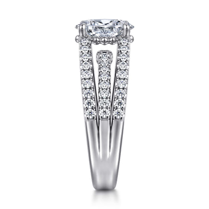 Rivah - 14K White Gold Split Shank Oval Diamond Engagement Ring