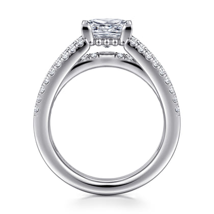 Rivah - 14K White Gold Split Shank Princess Cut Diamond Engagement Ring