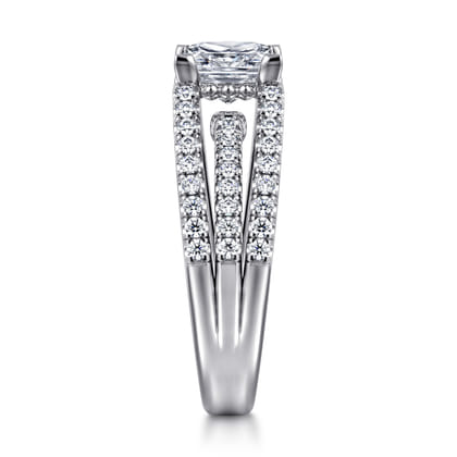 Rivah - 14K White Gold Split Shank Princess Cut Diamond Engagement Ring