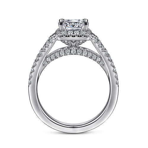 Robbia - 14K White Gold Princess Halo Diamond Engagement Ring - 0.66 ct - Shot 2