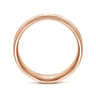 Robert - 14K Rose Gold 7mm - Beveled Edge Men's Wedding Band in Horizontal Brush Finish
