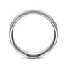 Robert - 14K White Gold 7mm - Beveled Edge Men's Wedding Band in Horizontal Brush Finish