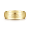 Robert - 14K Yellow Gold 7mm - Beveled Edge Men's Wedding Band in Horizontal Brush Finish