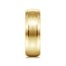 Robert - 14K Yellow Gold 7mm - Beveled Edge Men's Wedding Band in Horizontal Brush Finish