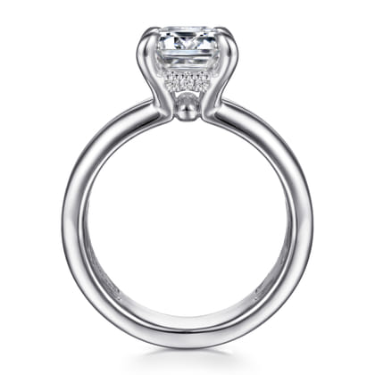 Robin - 14K White Gold Emerald Cut Diamond Engagement Ring