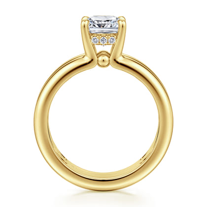 Robin - 14K Yellow Gold Cushion Cut Diamond Engagement Ring
