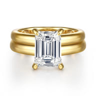 Robin - 14K Yellow Gold Emerald Cut Diamond Engagement Ring