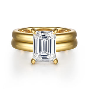 Robin - 14K Yellow Gold Emerald Cut Diamond Engagement Ring