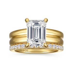 Robin - 14K Yellow Gold Emerald Cut Diamond Engagement Ring
