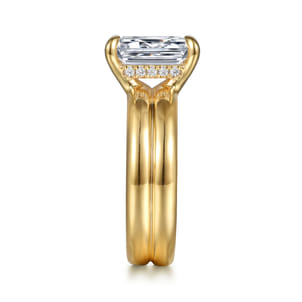 Robin - 14K Yellow Gold Emerald Cut Diamond Engagement Ring