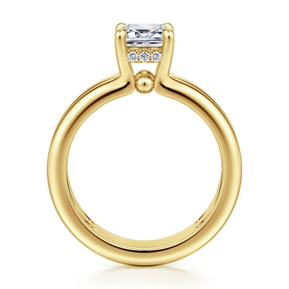 Robin - 14K Yellow Gold Emerald Cut Diamond Engagement Ring