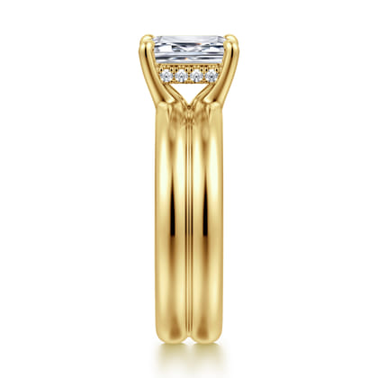 Robin - 14K Yellow Gold Emerald Cut Diamond Engagement Ring