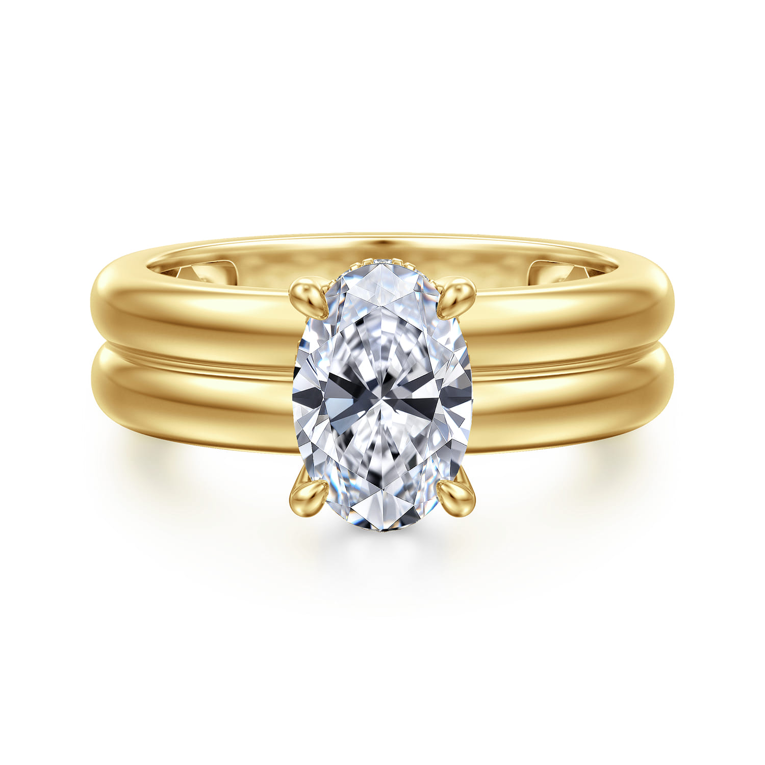 Robin - 14K Yellow Gold Oval Diamond Engagement Ring