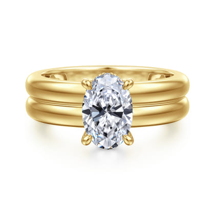 Robin - 14K Yellow Gold Oval Diamond Engagement Ring
