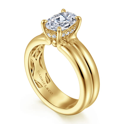 Robin - 14K Yellow Gold Oval Diamond Engagement Ring