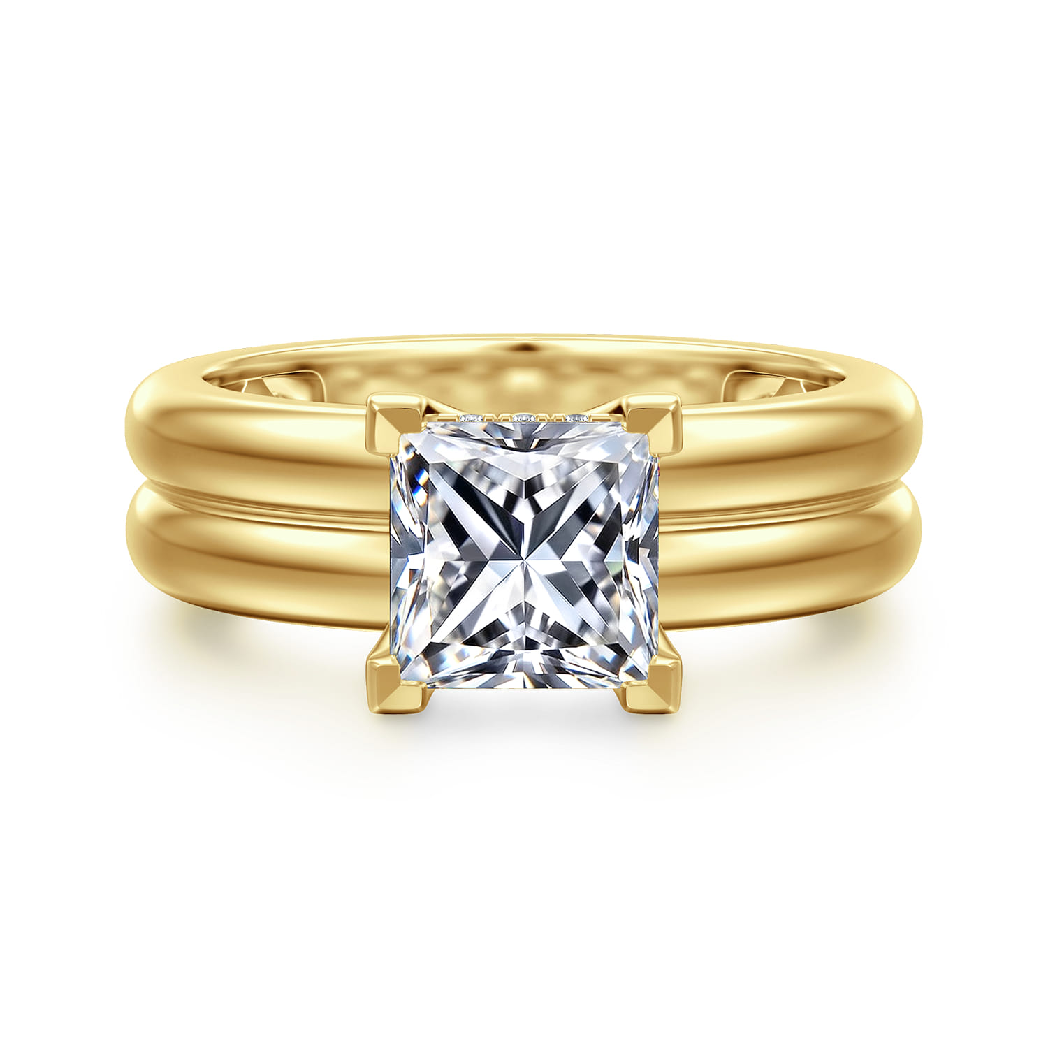 Robin - 14K Yellow Gold Princess Cut Diamond Engagement Ring