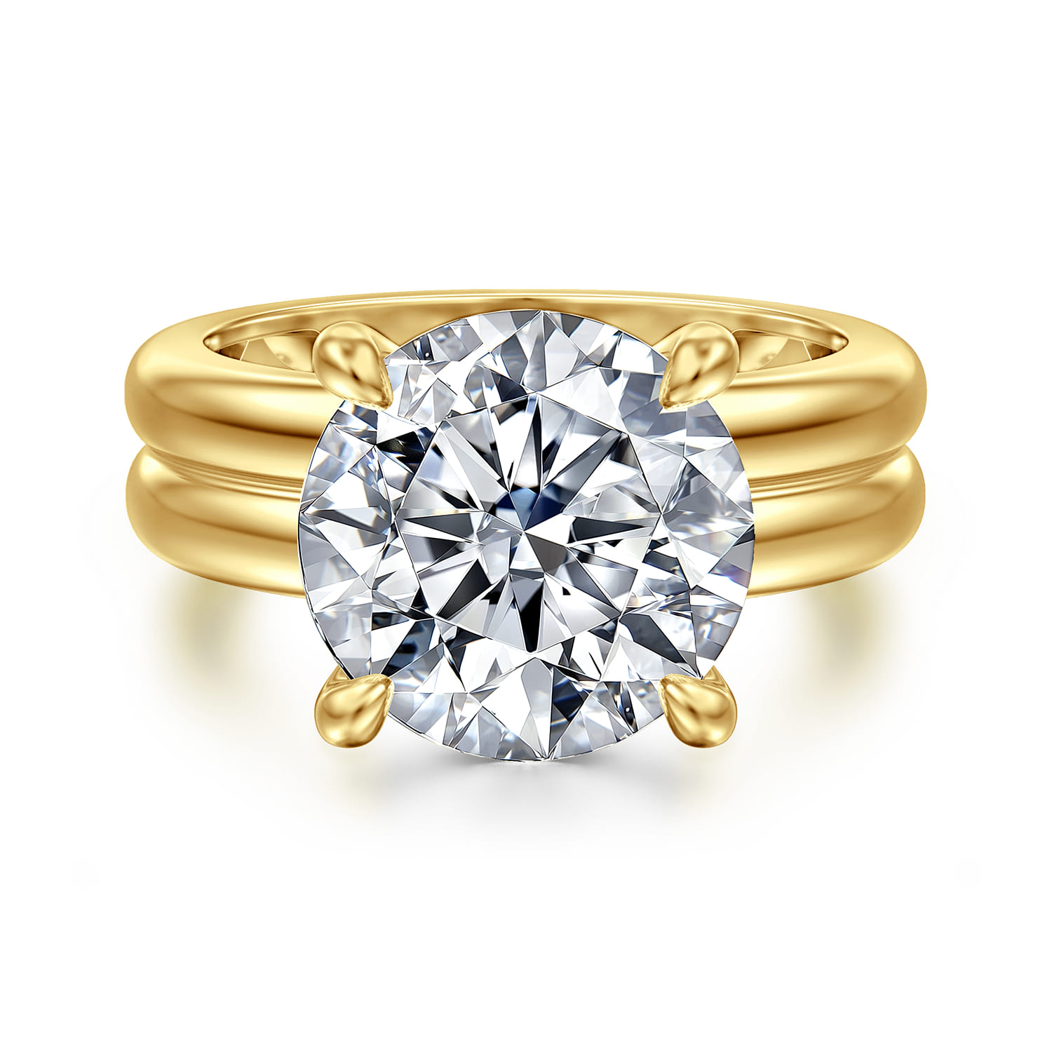 Robin - 14K Yellow Gold Round Diamond Engagement Ring