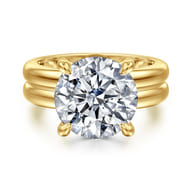 Robin - 14K Yellow Gold Round Diamond Engagement Ring