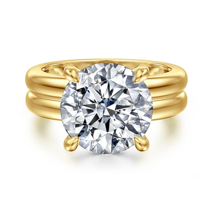 Robin - 14K Yellow Gold Round Diamond Engagement Ring