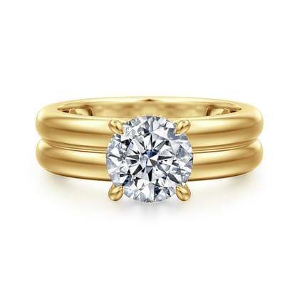 Robin - 14K Yellow Gold Round Diamond Engagement Ring