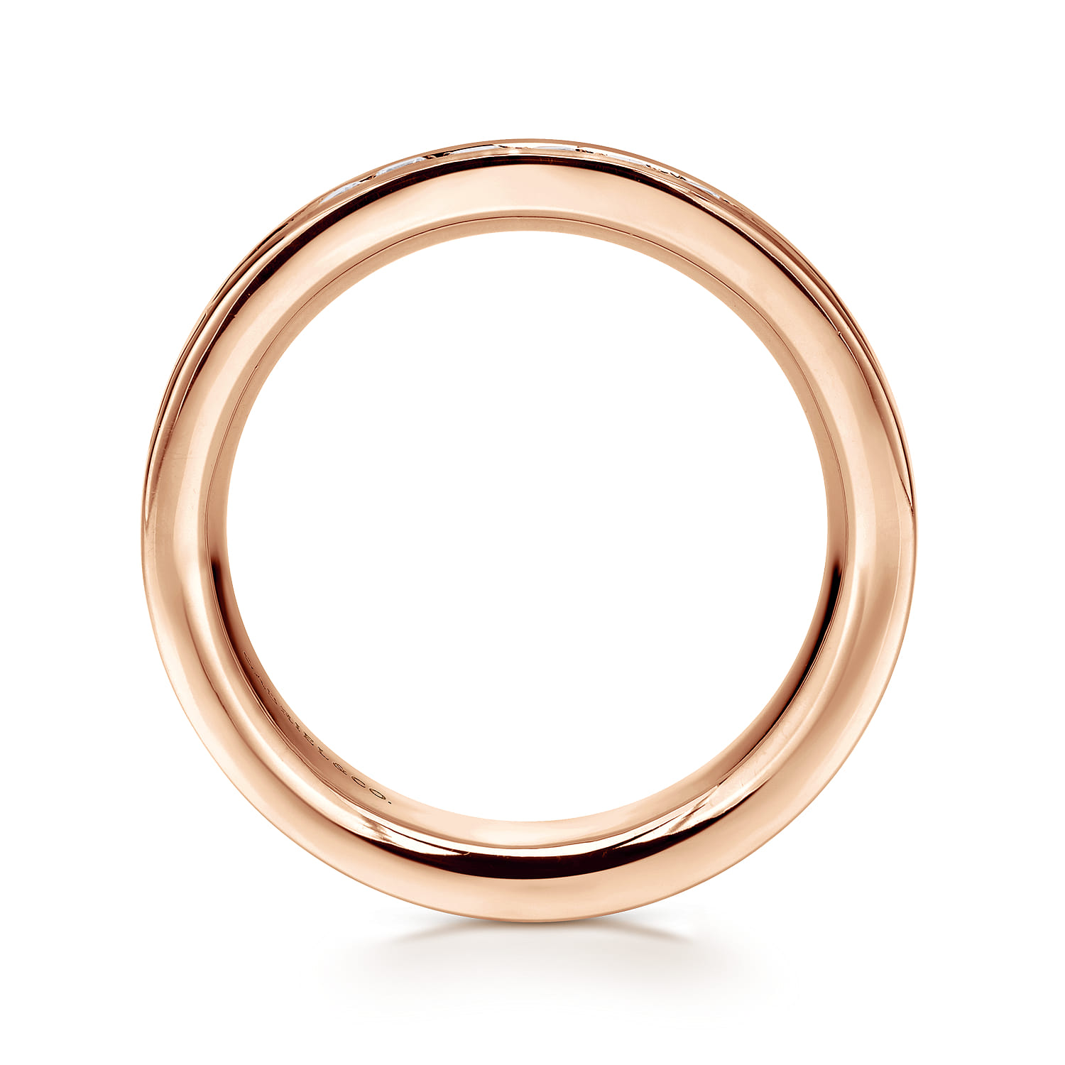 Eternity Band Wedding Ring in 14k Rose Gold with Round Natural Diamond at Gabriel & Co. - Shot 2