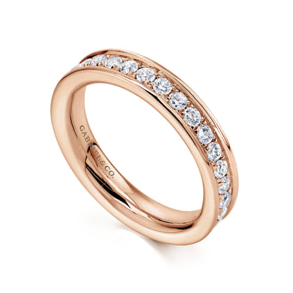 Romana - 14K Rose Gold Channel Prong Set Diamond Eternity Band