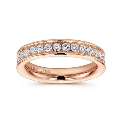 Romana - 14K Rose Gold Channel Prong Set Diamond Eternity Band
