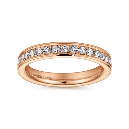 Romana - 14K Rose Gold Channel Set Diamond Eternity Band