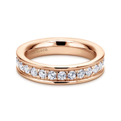 Romana - 14K Rose Gold Channel Set Diamond Eternity Band