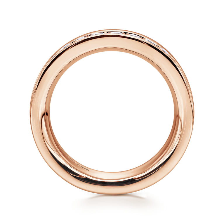 Eternity Band Wedding Ring in 14k Rose Gold with Round Natural Diamond at Gabriel & Co. - Shot 2