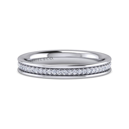 Romana - 14K White Gold Channel Prong Diamond Anniversary Band
