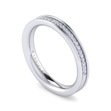 Romana - 14K White Gold Channel Prong Diamond Anniversary Band