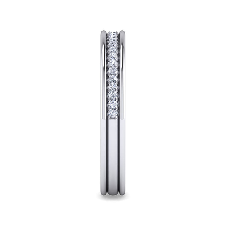 Straight Wedding Ring in 14k White Gold with Round Natural Diamond at Gabriel & Co. - Shot 4