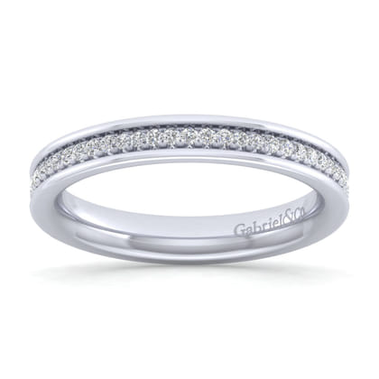 Romana - 14K White Gold Channel Prong Diamond Anniversary Band