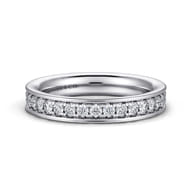 Romana - 14K White Gold Channel Prong Diamond Anniversary Band