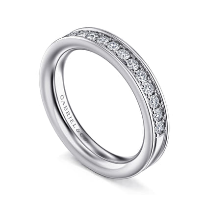 Romana - 14K White Gold Channel Prong Diamond Anniversary Band