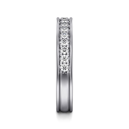 Romana - 14K White Gold Channel Prong Diamond Anniversary Band
