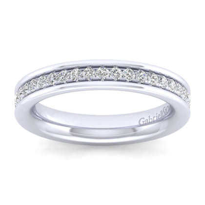 Romana - 14K White Gold Channel Prong Diamond Anniversary Band